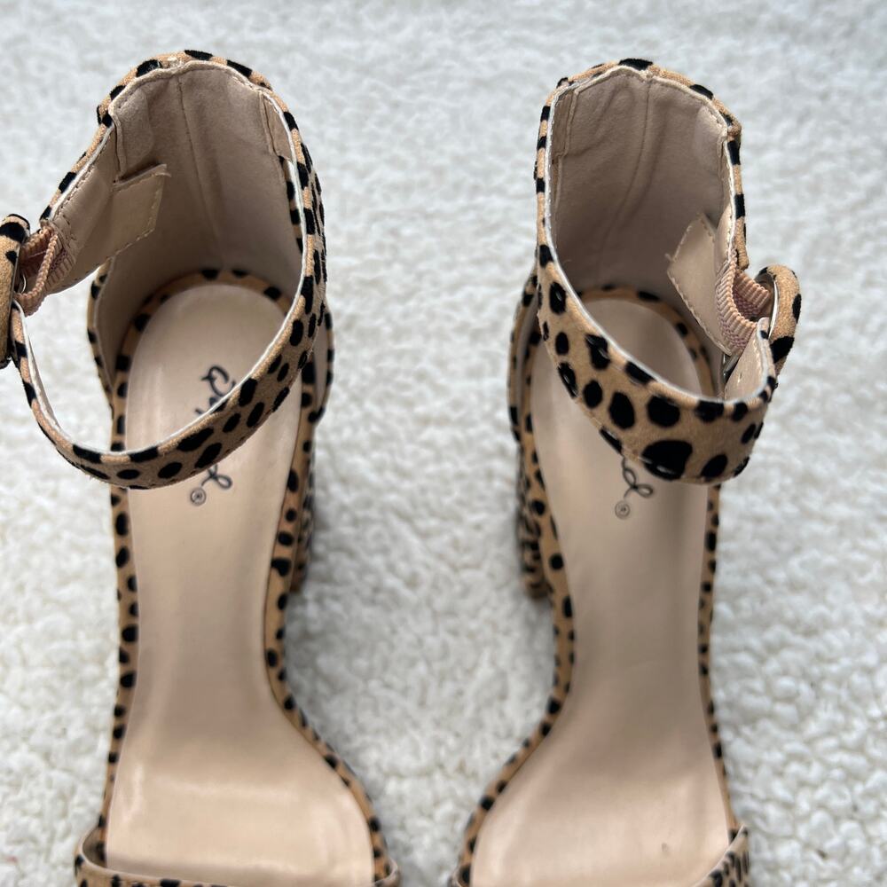 Qupid Leopard Print Open Toe Heels 6.5 - image 5